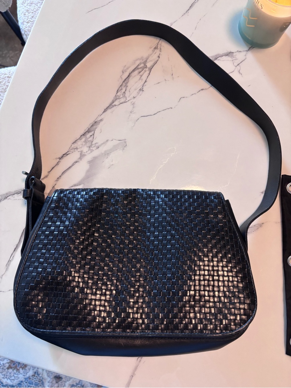 Marc and marc vintage Black Woven Leather Shoulder Bag -